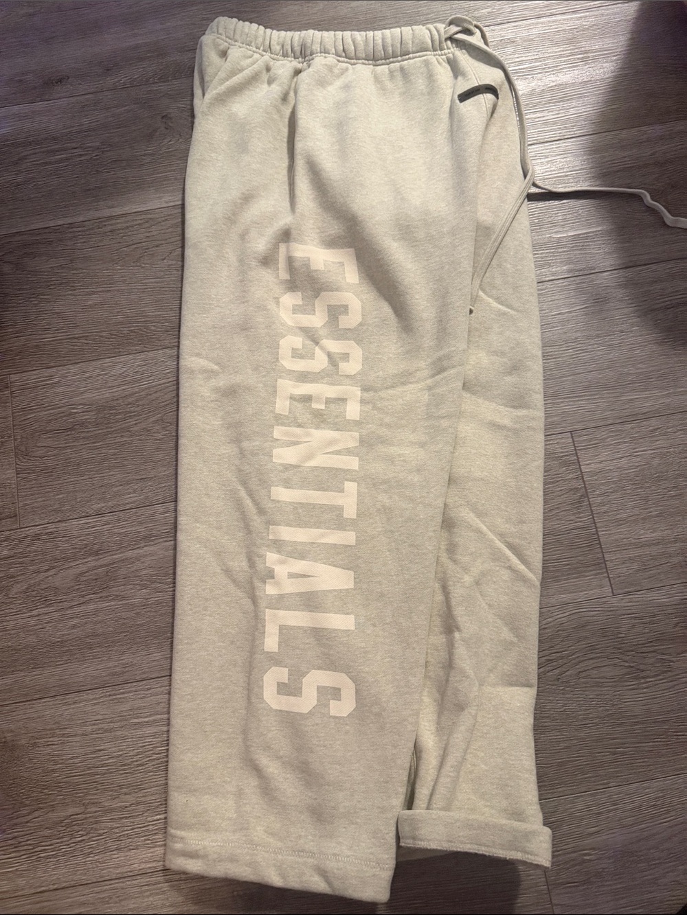 Essentials Light Gray Vertical Logo Sweatpants - XS